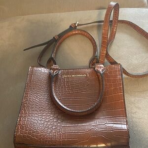 Dana Buchman Tan Croc-Embossed Satchel